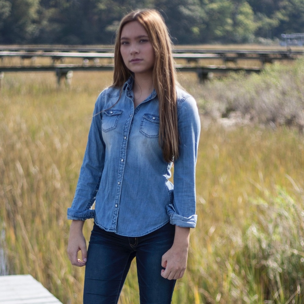 American Eagle Denim Shirt Women's Blue_NWT